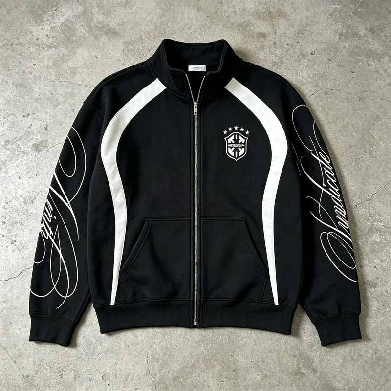 Full Zip Embroidered Patches Hoodies