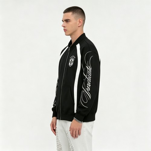 Full Zip Embroidered Patches Hoodies | Cotton Blend | Casual Sportswear | Custom Streetwear Manufacturer