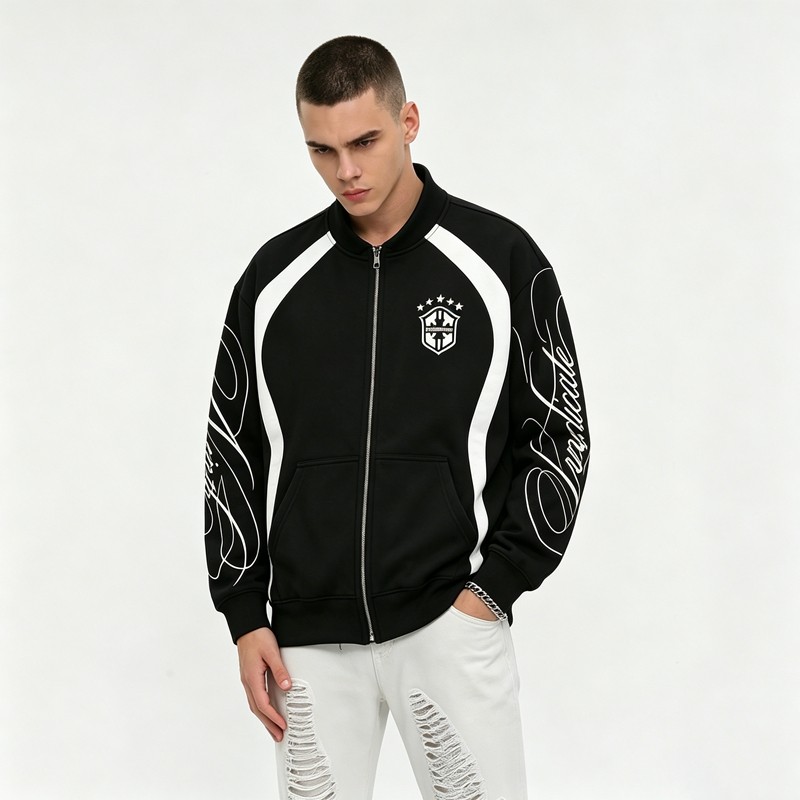 Full Zip Embroidered Patches Hoodies
