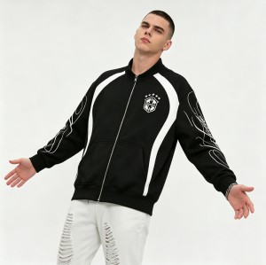 Full Zip Embroidered Patches Hoodies | Cotton Blend | Casual Sportswear | Custom Streetwear Manufacturer