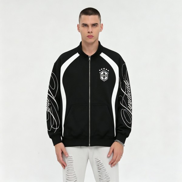 Full Zip Embroidered Patches Hoodies | Cotton Blend | Casual Sportswear | Custom Streetwear Manufacturer