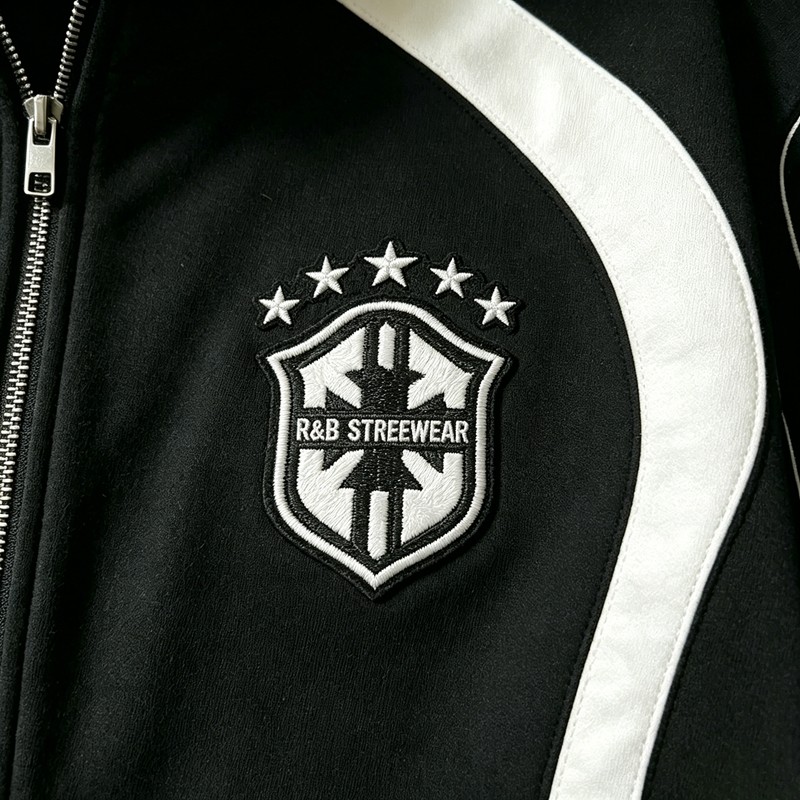 Full Zip Embroidered Patches Hoodies