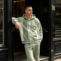Paneled Zip-Up Hoodie | Color Block Design | Cotton Fleece | Streetwear | OEM Streetwear