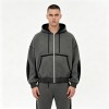 Zip-Up Patchwork Hoodie | Cotton Blend | Vintage Washed | Streetwear Casual | Custom Streetwear Manufacturer