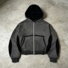Zip-Up Patchwork Hoodie | Cotton Blend | Vintage Washed | Streetwear Casual | Custom Streetwear Manufacturer