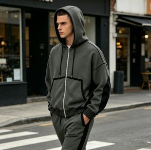 Zip-Up Patchwork Hoodie | Cotton Blend | Vintage Washed | Streetwear Casual | Custom Streetwear Manufacturer