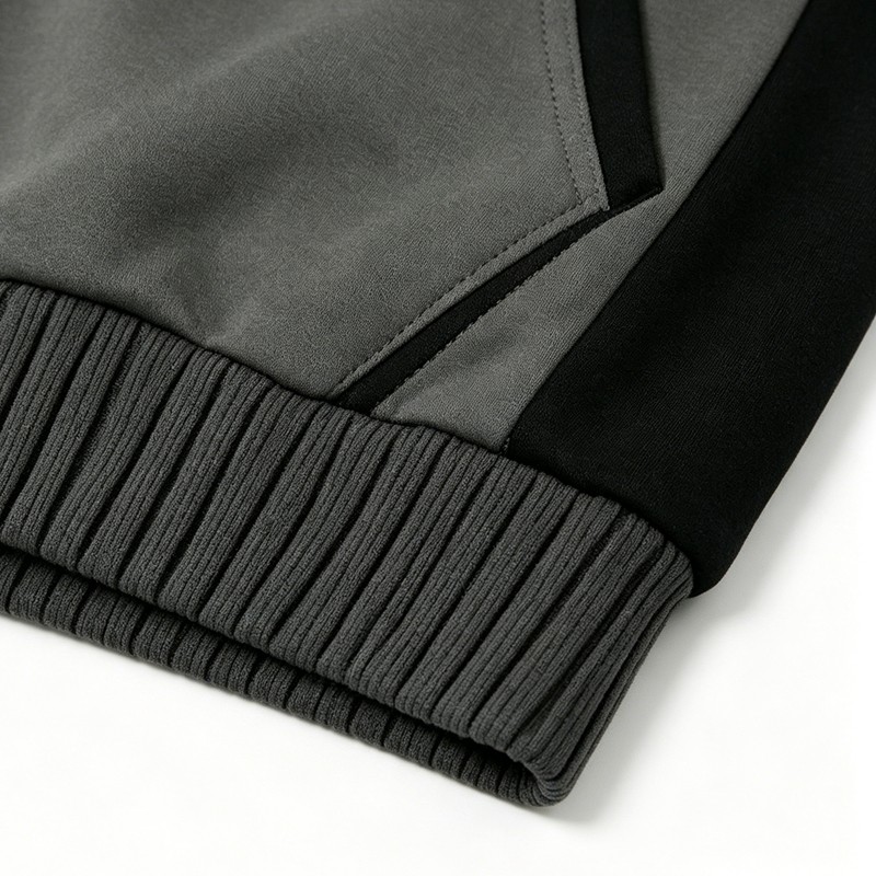 Zip-Up Patchwork Hoodie
