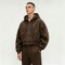 Paneled 3D Seam Zip Up Hoodie | Cropped Oversized Brown | Cotton Blend | Streetwear Manufacturer