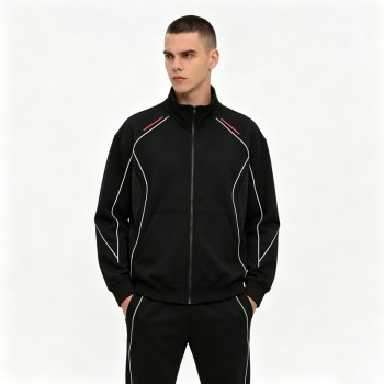 Zip-Up Tech Fleece Hoodies | Reflective Stripe and Mesh Detail | Cotton-Blend | Custom Streetwear