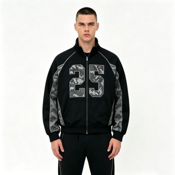 Camo 25 Graphic Full-Zip Hoodies | Reflective Stitching | Cotton Blend | Casual Streetwear | OEM Streetwear