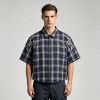 Rhinestone Raw Hem Plaid Shirt | Fringed Hem | Street Daily Casual | Custom Streetwear Manufacturer