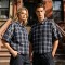 Rhinestone Raw Hem Plaid Shirt | Fringed Hem | Street Daily Casual | Custom Streetwear Manufacturer