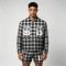 Rhinestone Embroidered Plaid Button Up Shirt | Cotton Blend Plaid Fabric | Hip Hop Street Daily Wear | Custom Streetwear Manufacturer