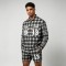 Rhinestone Embroidered Plaid Button Up Shirt | Cotton Blend Plaid Fabric | Hip Hop Street Daily Wear | Custom Streetwear Manufacturer