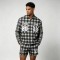 Rhinestone Embroidered Plaid Button Up Shirt | Cotton Blend Plaid Fabric | Hip Hop Street Daily Wear | Custom Streetwear Manufacturer