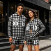 Rhinestone Embroidered Plaid Button Up Shirt | Cotton Blend Plaid Fabric | Hip Hop Street Daily Wear | Custom Streetwear Manufacturer