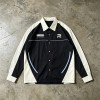 Screen Print Color Block Button Up Shirt | Nylon Woven Long Sleeve | Daily Street Casual Wear | OEM Streetwear
