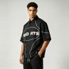 DTG Print Fringe Hem Short Sleeve Shirt | 100% Nylon | Street Daily Casual Wear | OEM Streetwear