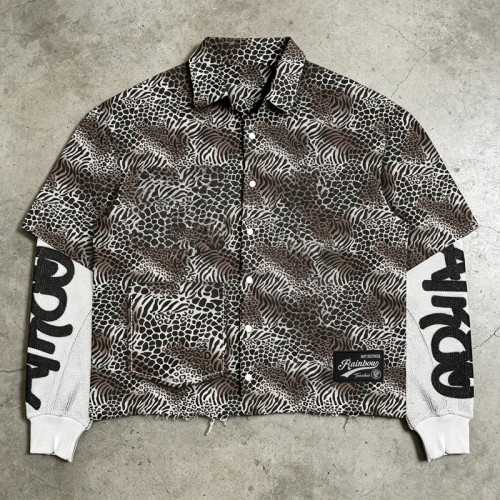 DTG Print and Embroidered Patch Leopard Zebra Shirt | 100% Cotton | Street Daily Wear | OEM Streetwear