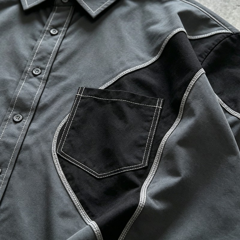 Contrast Stitch Short Sleeve Shirt