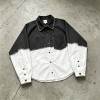Two-Tone Raw Edge Short Sleeve Shirt | Breathable Cotton Blend | Daily Street | Custom Streetwear Manufacturer