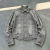 Distressed Ripped Raw Edge Plaid Cropped Shirt |100% Cotton Plaid Woven | Custom Streetwear Manufacturer