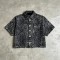 Embroidered Cropped Leopard Zebra Shirt | Distressed Raw Edge Short Sleeve | Clothing Manufacturer