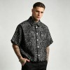 Embroidered Cropped Leopard Zebra Shirt | Distressed Raw Edge Short Sleeve | Clothing Manufacturer