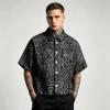Embroidered Cropped Leopard Zebra Shirt | Distressed Raw Edge Short Sleeve | Clothing Manufacturer