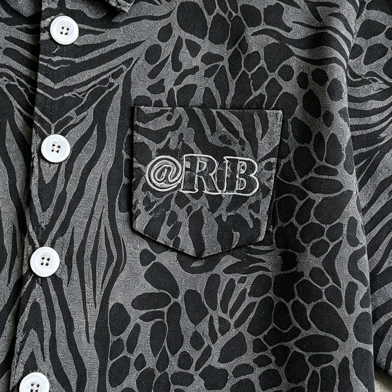 Embroidered Cropped Leopard Zebra Shirt