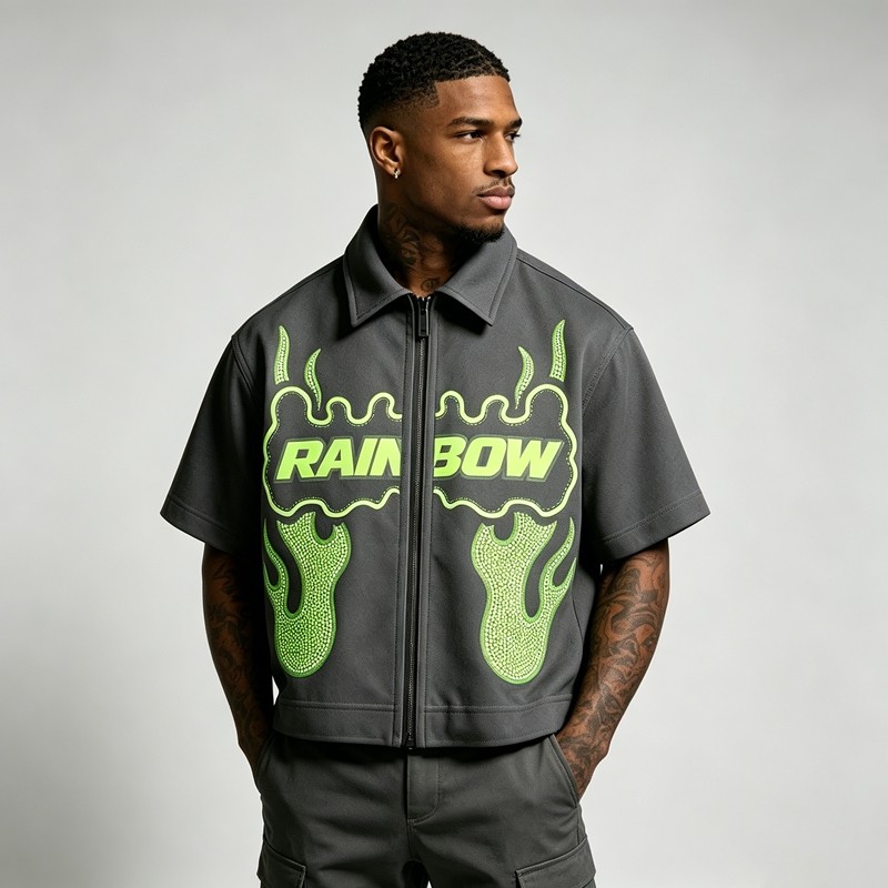 DTG and Screen Print Shirt with Rhinestone