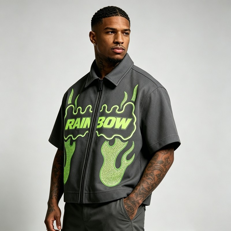 DTG and Screen Print Shirt with Rhinestone