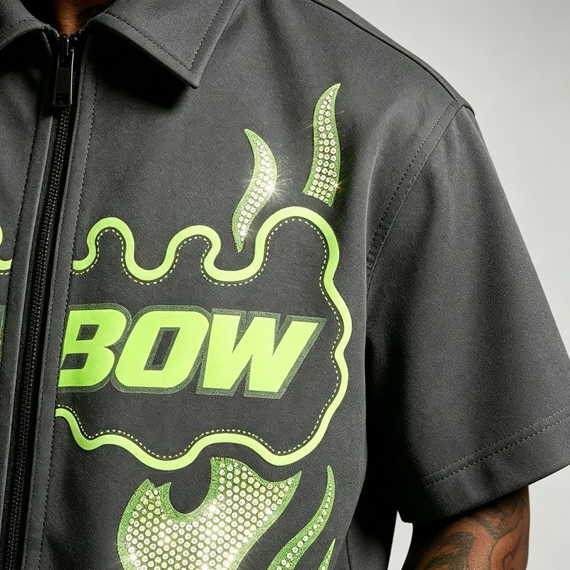 DTG and Screen Print Shirt with Rhinestone