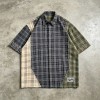 Woven Label Embroidered Plaid Short Sleeve Shirt | Raw Edge | 100% Cotton Plaid Fabric | Custom Streetwear