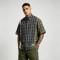 Woven Label Embroidered Plaid Short Sleeve Shirt | Raw Edge | 100% Cotton Plaid Fabric | Custom Streetwear