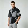Short Sleeve Raw Edge Screen Print Shirt | Button Down Collar | 100% Cotton Two Chest Pockets | OEM Streetwear