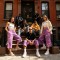 Purple Pink Leopard DTG Print Washed Capri Pants | Elastic Drawstring Waist | Casual Daily Streetwear | Custom Streetwear