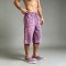 Purple Pink Leopard DTG Print Washed Capri Pants | Elastic Drawstring Waist | Casual Daily Streetwear | Custom Streetwear