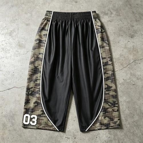 Men's Camouflage Applique Capri Pants | Resistant Elastic Waist Drawstring | Clothing Manufacturer