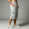 Patchwork Denim Pocket Splash Ink Raw Edge Capri Pants | Cotton Blend Elastic Waist | OEM Streetwear