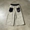 Leopard Embroidered Cropped Wide Leg Pants | Elastic Waist with Back pocket Embroidery | OEM Streetwear