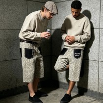 Leopard Embroidered Cropped Wide Leg Pants | Elastic Waist with Back pocket Embroidery | OEM Streetwear