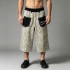 Leopard Embroidered Cropped Wide Leg Pants | Elastic Waist with Back pocket Embroidery | OEM Streetwear