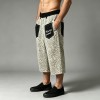 Leopard Embroidered Cropped Wide Leg Pants | Elastic Waist with Back pocket Embroidery | OEM Streetwear