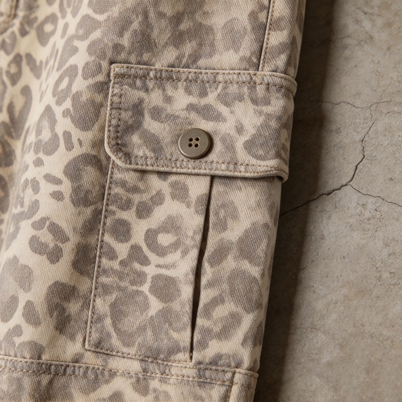 Leopard Cargo Wide Capri Pants