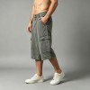 Washed Denim Cargo Capri Pants | Multi-Cargo Pocket Street Daily Casual Outfit | OEM Streetwear