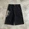Plaid Patchwork Denim Capri pants | 100% Cotton Loose Fit Denim | Street Daily Casual Wear | OEM Streetwear