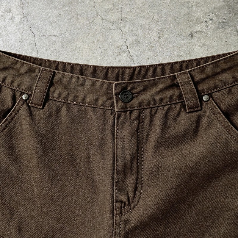Distressed Ripped Brown Capri Pants