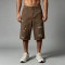 Distressed Ripped Brown Capri Pants | 100% Twill Cotton | High Waist Loose Fit | OEM Streetwear