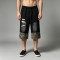 Distressed Camo Patch Washed Spray Dye Screen Print Capri pants | Cotton Blend Elastic Waist Drawstring | OEM Streetwear